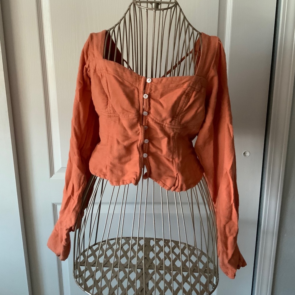Orange Free People Crop Top